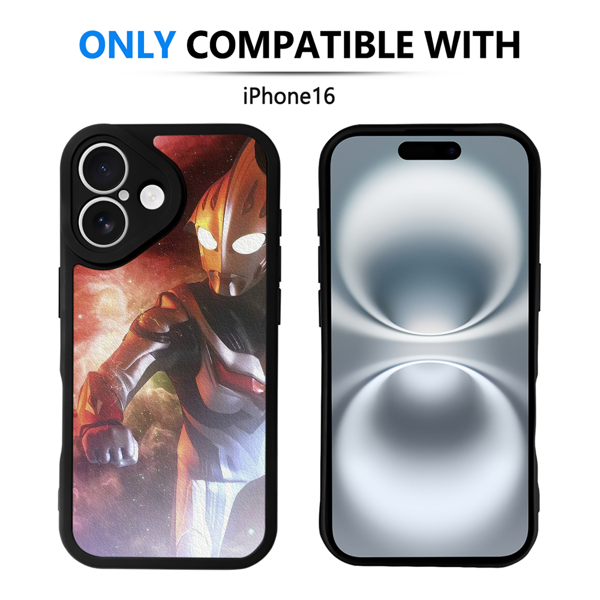 （画像用） ウルトラマン Ultraman 【iPhone 16シリーズ対応】シリコンスマホケース（レザー調） 材質：シリコン